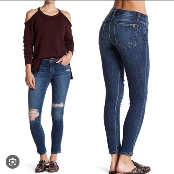 NWT Joe's High Rise Distressed Skinny Ankle Jeans - Picture 1 of 14